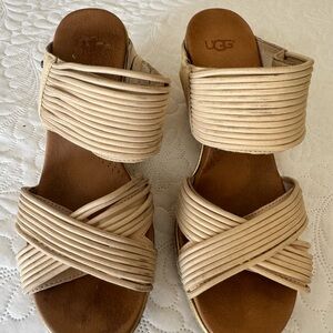UGG Women's Cream wedge Sandals